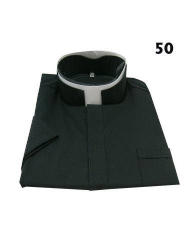 Camisa Sacerdote Negra Cuello Romano...