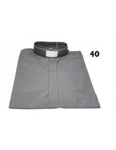 Camisa Sacerdote Gris Claro...