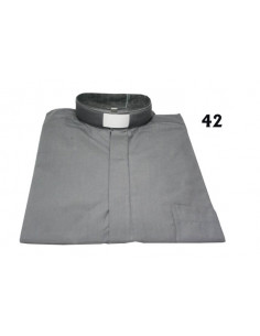 Camisa Sacerdote Gris Claro...