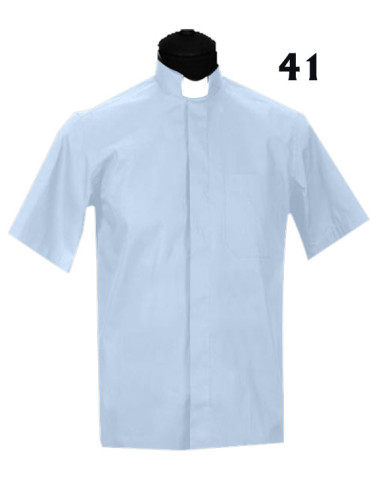 Camisa Sacerdote Celeste Mc Talla 41