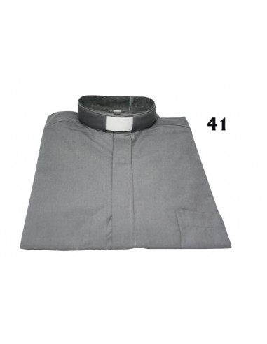 Camisa Sacerdote Gris Claro Mc Talla 41