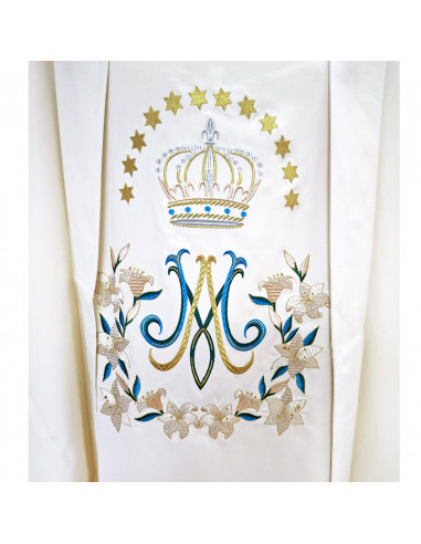 Casulla Bordada Mariana Corona Con...