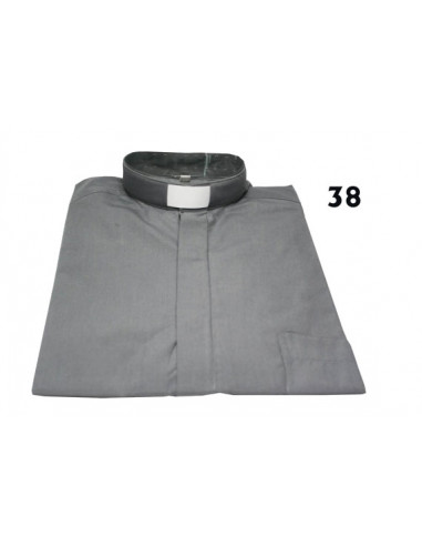Camisa Sacerdote Gris Claro Mc Talla 38