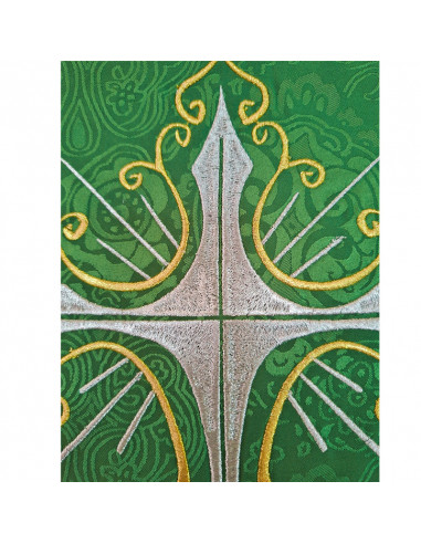 Casulla Adamascada Bordada Cruz...