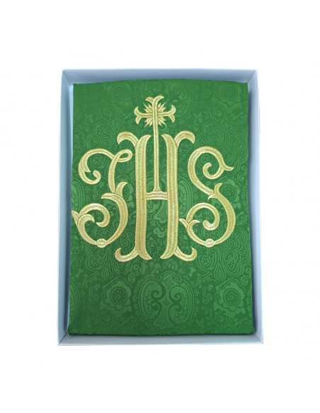 Casulla Adamascada Bordada Jhs Verde