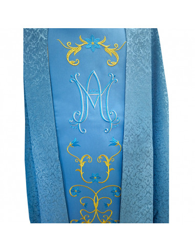 Casulla Bordada Mariana Azul Tela...