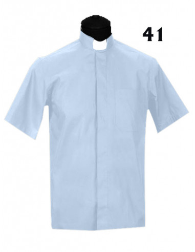 Camisa Sacerdote Celeste Mc Talla 47