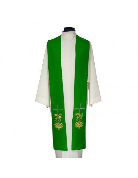 Conjunto 4 Estolas Cruz Con hojas de parra y espigas en la base