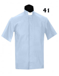 Camisa Sacerdote Celeste Mc...
