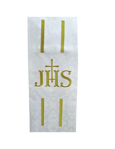 Conjunto 4 Estolas Bordadas Jhs Con Lineas Paralelas Tela Adamascada