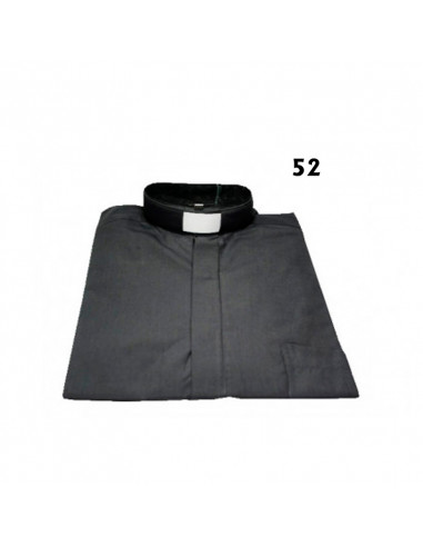 Camisa Sacerdote Gris Oscuro Mc Talla 52