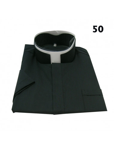 Camisa Sacerdote Negra Cuello Romano...