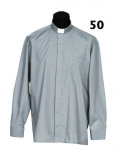 Camisa Sacerdote Gris Claro...