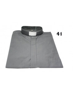 Camisa Sacerdote Gris Claro...