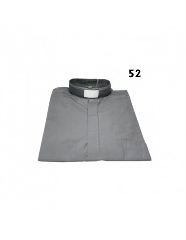 Camisa Sacerdote Gris Claro Mc Talla 52