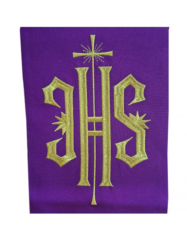 Estola Bordada Jhs Con Cruz Larga A...