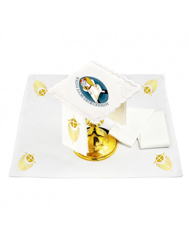 Juego De Altar Año Jubileo Misericordia Hilo Sdm/036 Estampado Y Bordado Letras Y Borde