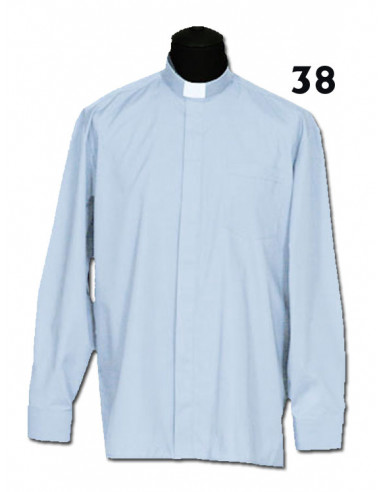 Camisa Sacerdote Celeste Ml Talla 38