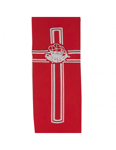 Conjunto 4 Estolas Bordadas Jhs Con Lineas Paralelas Tela Adamascada