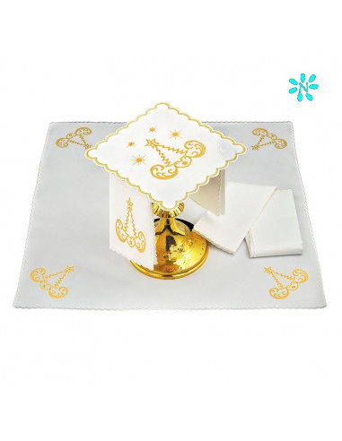 Juego De Altar Hilo Corporal Purificadores Y Palia Kk 028 Arbol De Navidad Oro Con Estrellas