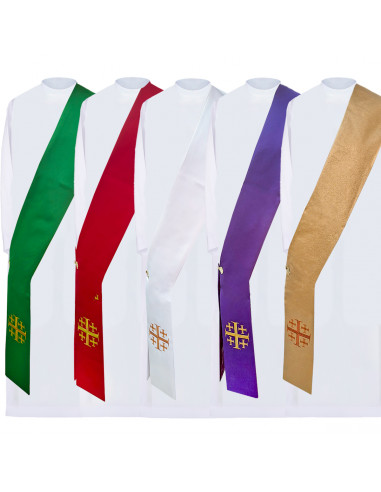 Conjunto 5 Estolas Diaconales Cruz...