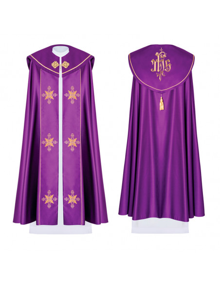 Capa Pluvial Bordada Cruces Con Potencias Y Jhs En Trasera Kkp/023 Morada