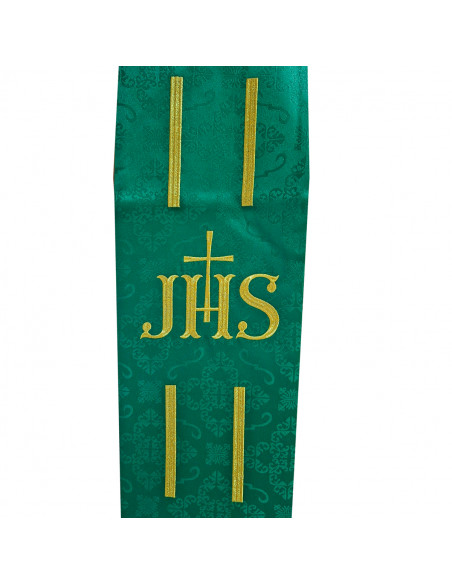 Conjunto 4 Estolas Bordadas Jhs Con Lineas Paralelas Tela Adamascada