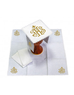 Juego De Altar Lino Bordado...