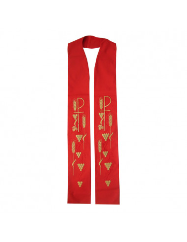 Estola Bordada Pax Espigas Uvas...