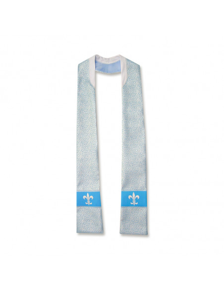 Estola Azul Mariana Estampada Flor De Lis