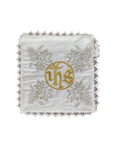 Juego De Altar Lino Bordado IHS con...