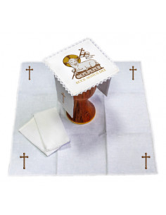 Juego De Altar Lino Bordado...