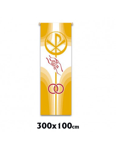 Estandarte Liturgico Blanco Matrimonio 300x100cm