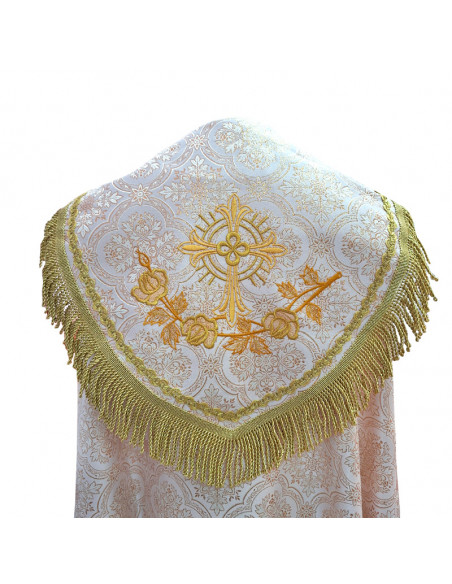 Paño De Hombros Damasco Jhs Espigas Y Tres Flores N336