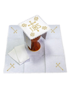 Juego De Altar Lino Bordado...