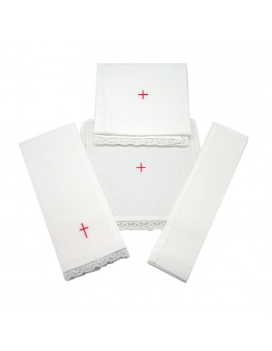 Juego De Altar Bordado 3 Piezas Ihs...