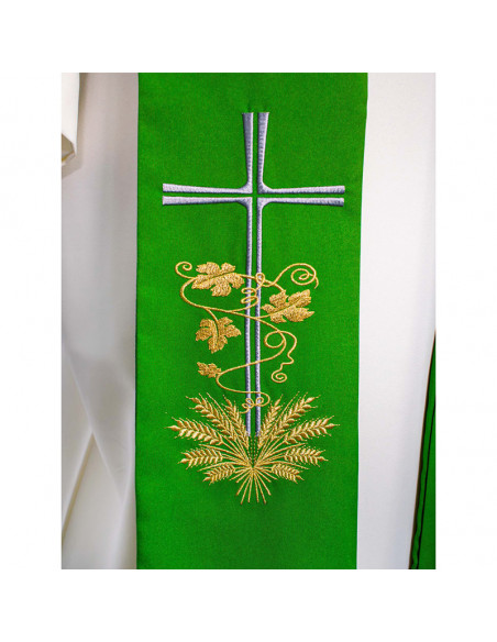 Conjunto 4 Estolas Cruz Con Hojas De Parra Y Espigas En La Base