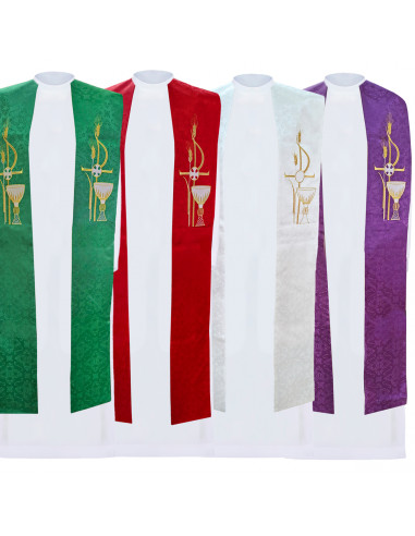 Conjunto 4 Estolas Bordadas Pax Caliz...