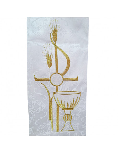 Conjunto 4 Estolas Bordadas Pax Caliz Y Espigas Tela Adamascada