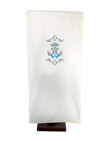 Cubre Ambon Bordado Mariano Azul Y...