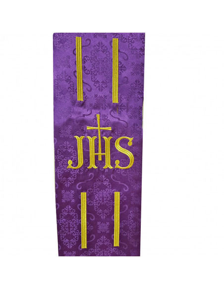 Conjunto 4 Estolas Bordadas Jhs Con Lineas Paralelas Tela Adamascada