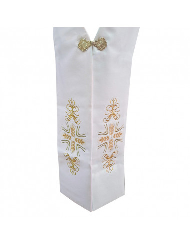 Estola Diaconal Blanca Bordada Jhs