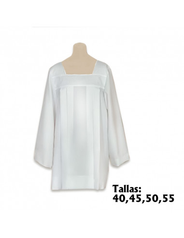 Roquete Canonigo Blanco Con Cruz Dorada