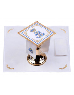 Juego De Altar Lino M Azul...