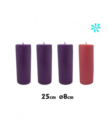 Vela Adviento 80X25 3 Moradas Y 1...