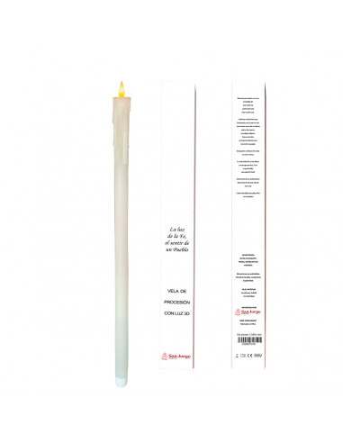 Vela Procesion Led 2.3X80cm Tacto...