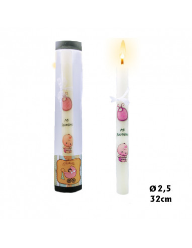 Vela Bautismo Bebe Impresa