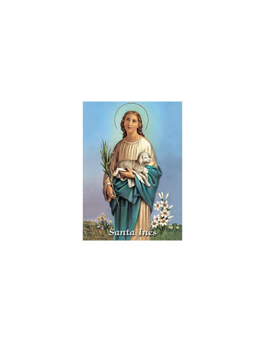 Estampa Con Oracion S-87/1 Santa Ines...
