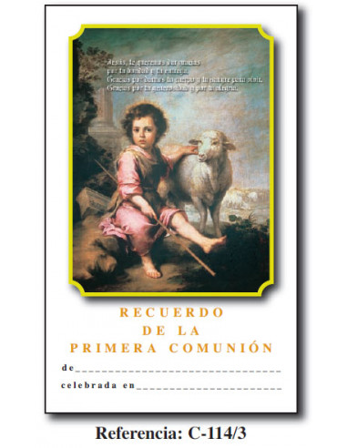 Lamina Primera Comunion 21. 5 X 34cm Pan De Dios C-113/5 Que Da Vida