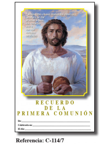 Lamina Primera Comunion 21. 5 X 34cm Jesús Buen Pastor C-114/3 De Murillo